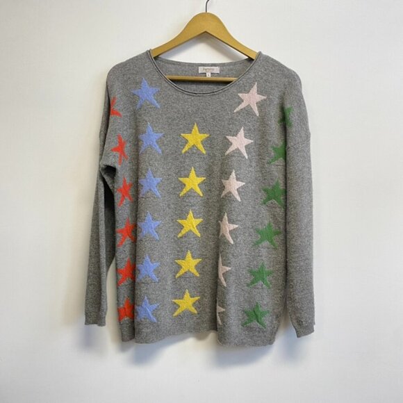 Bartolini Sweaters - Bartolini Made in Italy Wool Cashmere Blend Colorful Star Sweater